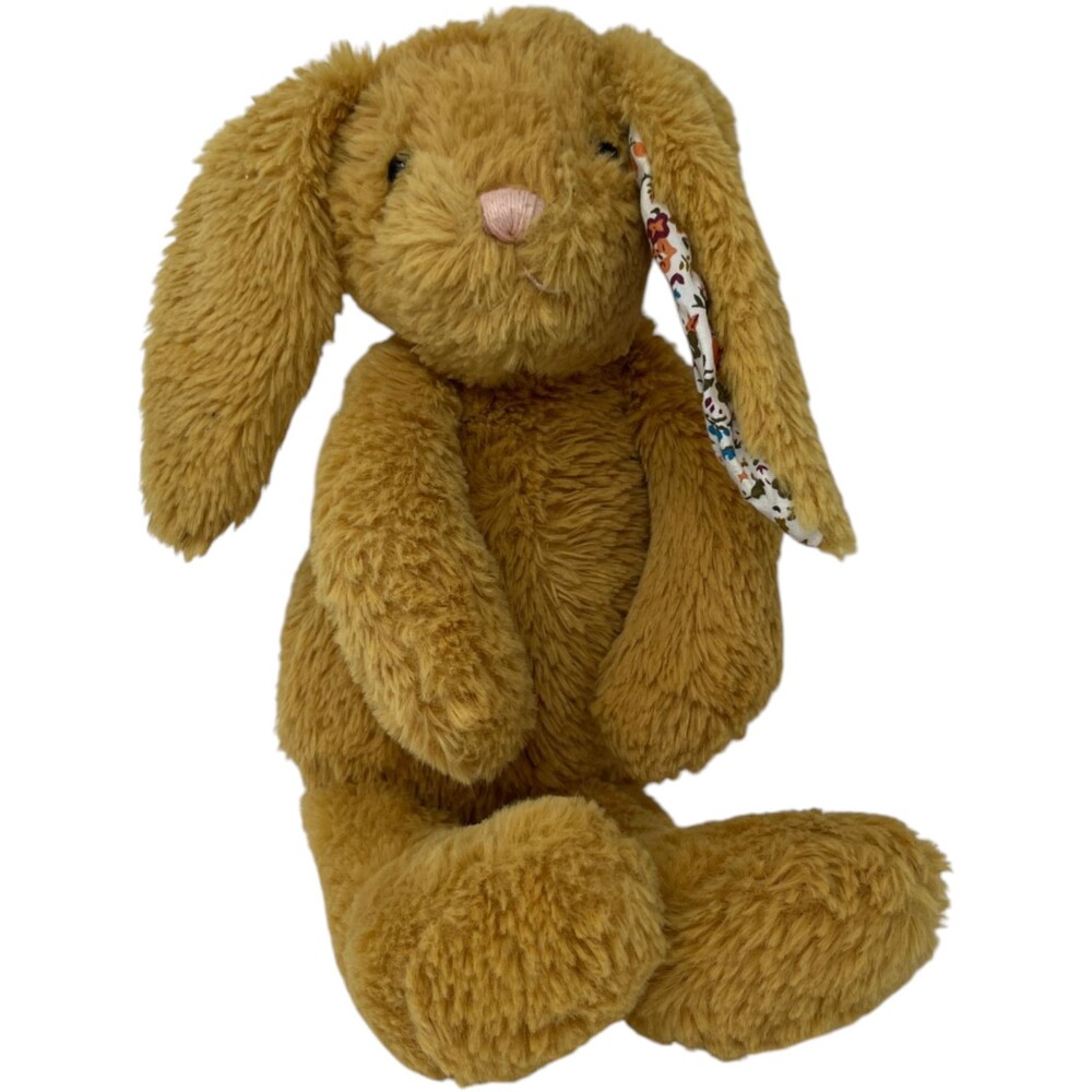 Manhattan Toy Plush Bunny Brown Floral Ears Stuffed Animal Toy 13"